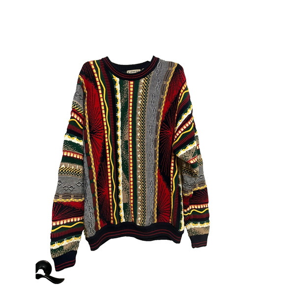 Cotton Traders Other - VTG COTTON TRADERS Coogi Style Sweater Mens Large Multicolor 3-D Texture Cotton